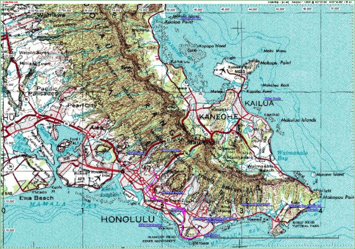 Honolulu, Oahu, Hawaii photo place map