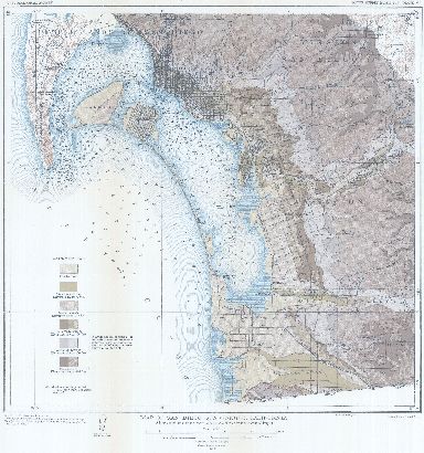 Map of San Diego Quadrangle, California, showing marine terraces and marine soundings